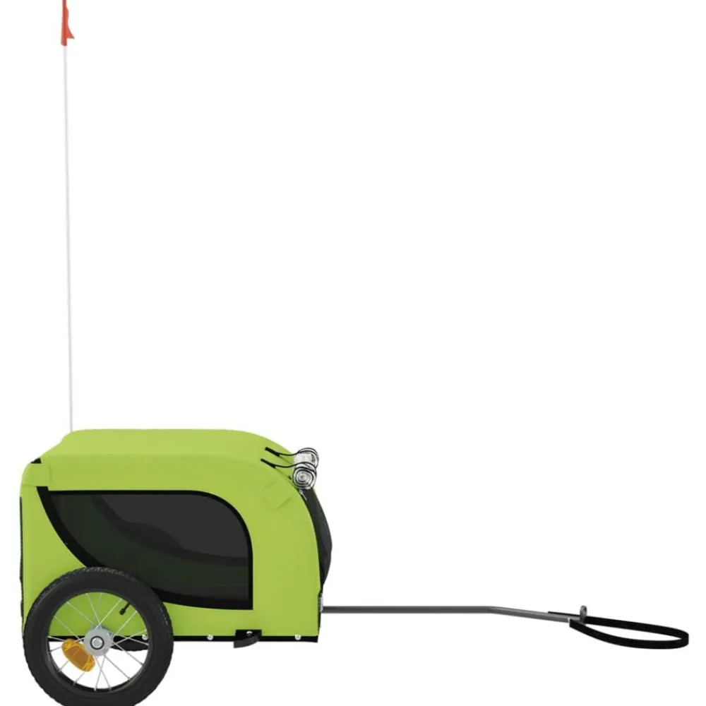 vidaXL Productos Para Mascotas-Remolque de bicicleta mascotas hierro tela Oxford negro