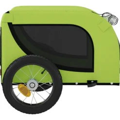 vidaXL Productos Para Mascotas-Remolque de bicicleta mascotas hierro tela Oxford negro