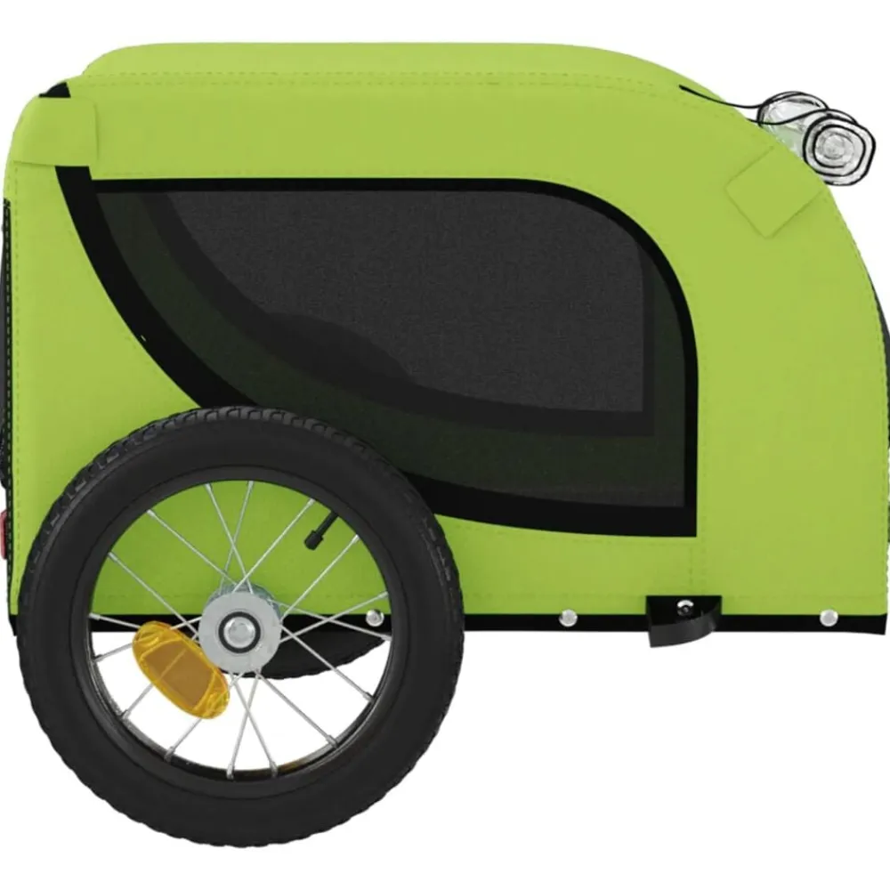vidaXL Productos Para Mascotas-Remolque de bicicleta mascotas hierro tela Oxford negro