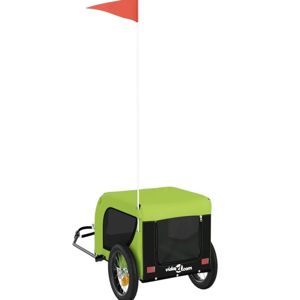 vidaXL Productos Para Mascotas-Remolque de bicicleta mascotas hierro tela Oxford negro