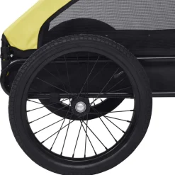 vidaXL Remolque de bicicleta para mascotas Amarillo y negro Best