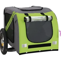 vidaXL Productos Para Mascotas-Remolque de bicicleta mascotas hierro tela Oxford gris
