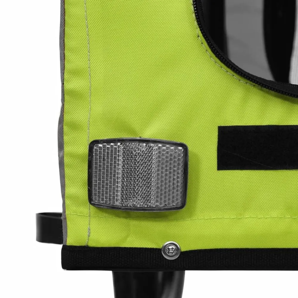 vidaXL Productos Para Mascotas-Remolque de bicicleta mascotas hierro tela Oxford gris