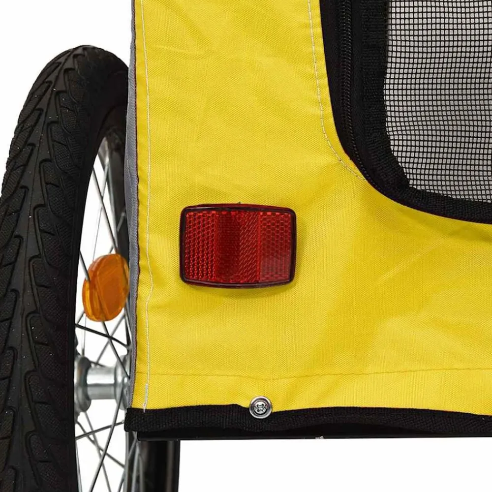 vidaXL Productos Para Mascotas-Remolque de bicicleta mascotas hierro tela Oxford gris
