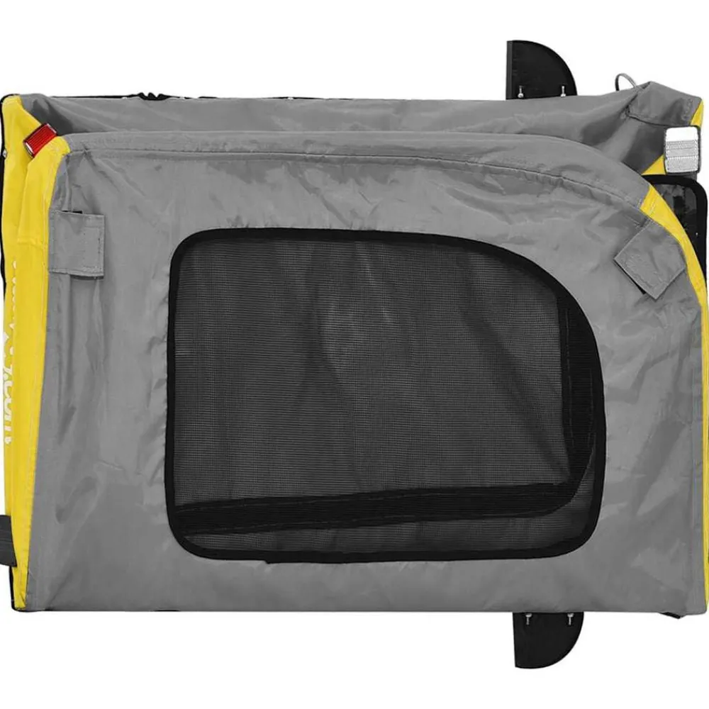 vidaXL Productos Para Mascotas-Remolque de bicicleta mascotas hierro tela Oxford gris