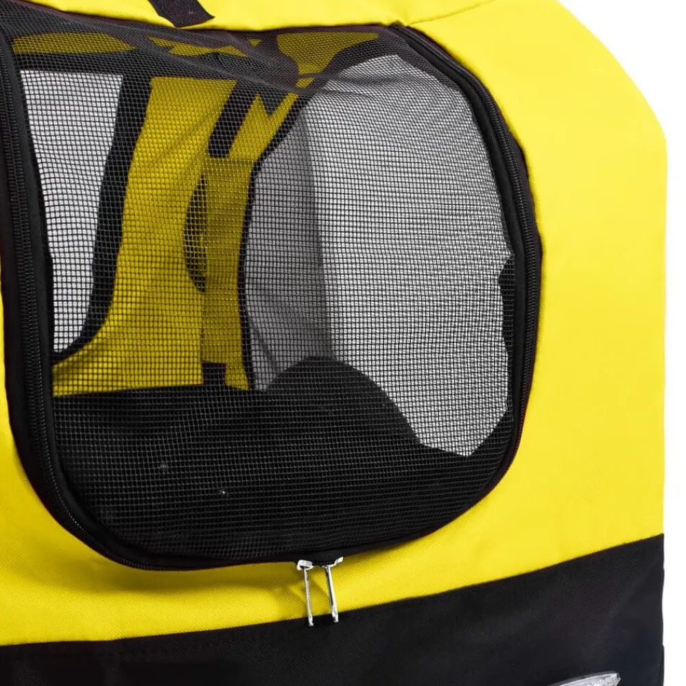vidaXL Remolque de bicicleta mascotas cochecito 2 en 1 amarillo negro Amarillo y negro Sale