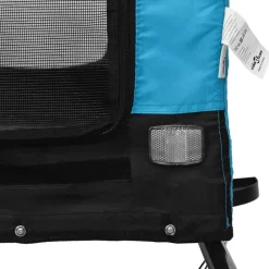 vidaXL Remolque de bicicleta mascotas hierro tela Oxford azul negro Azul y negro New