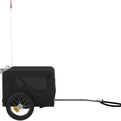 vidaXL Remolque de bicicleta mascotas hierro tela Oxford Negro Best