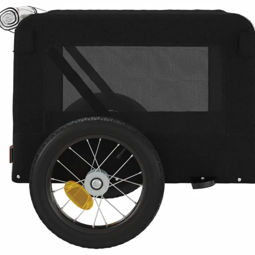 vidaXL Remolque de bicicleta mascotas hierro tela Oxford Negro Best