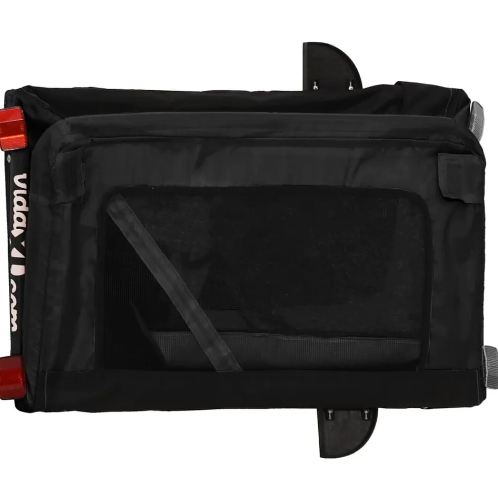 vidaXL Remolque de bicicleta mascotas hierro tela Oxford Negro Best