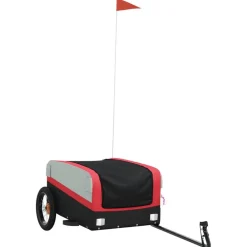 vidaXL Actividades Al Aire Libre-Remolque para bicicleta hierro negro y 30 kg