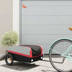 vidaXL Actividades Al Aire Libre-Remolque para bicicleta hierro negro y 30 kg