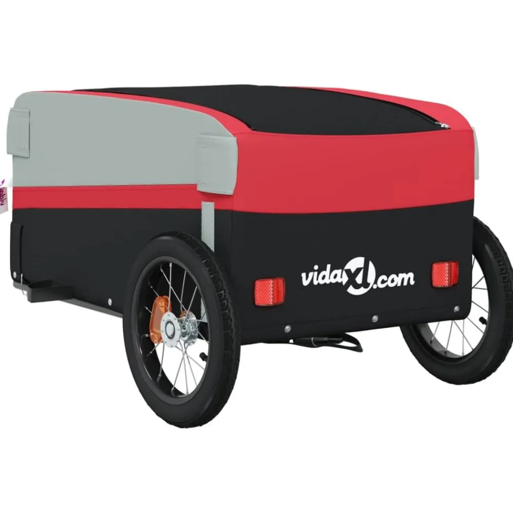 vidaXL Actividades Al Aire Libre-Remolque para bicicleta hierro negro y 30 kg