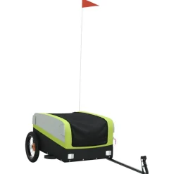 vidaXL Remolque para bicicleta hierro negro y 30 kg Verde Best