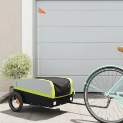 vidaXL Remolque para bicicleta hierro negro y 30 kg Verde Best