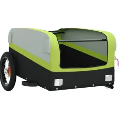 vidaXL Remolque para bicicleta hierro negro y 30 kg Verde Best
