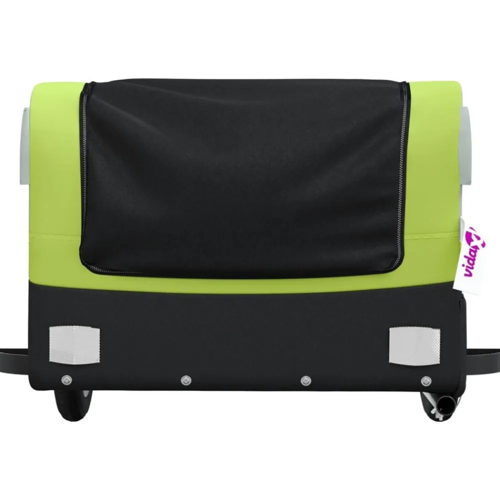 vidaXL Remolque para bicicleta hierro negro y 30 kg Verde Best