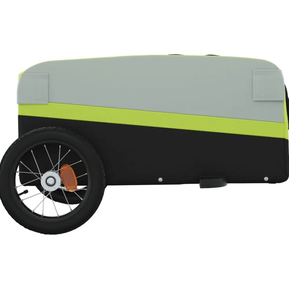 vidaXL Remolque para bicicleta hierro negro y 30 kg Verde Best