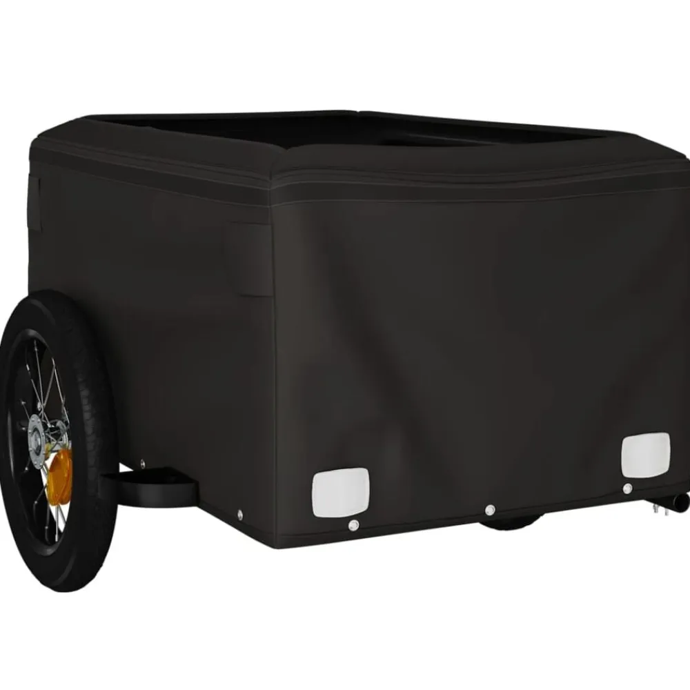 vidaXL Remolque para bicicleta hierro negro y 30 kg Verde Hot