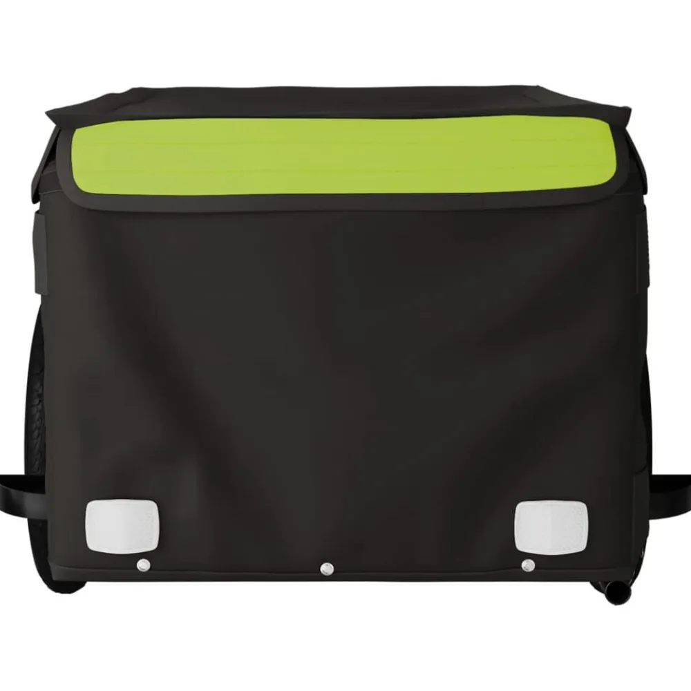 vidaXL Remolque para bicicleta hierro negro y 30 kg Verde Hot