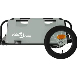 vidaXL Remolque para bicicletas hierro y tela Oxford Gris Best