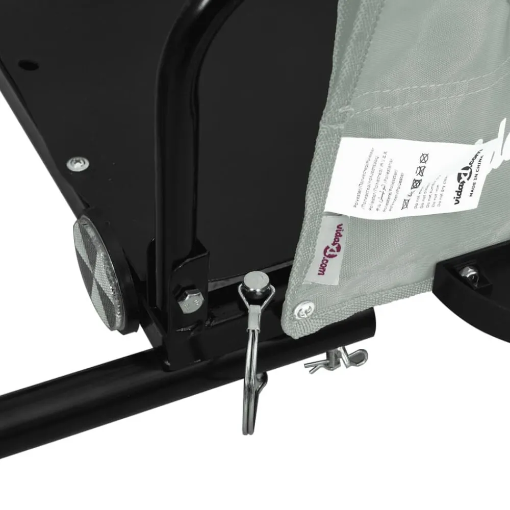 vidaXL Remolque para bicicletas hierro y tela Oxford Gris Best