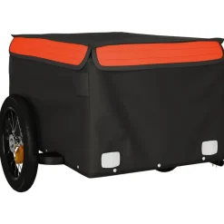 vidaXL Actividades Al Aire Libre-Remolque para bicicleta hierro negro y 30 kg