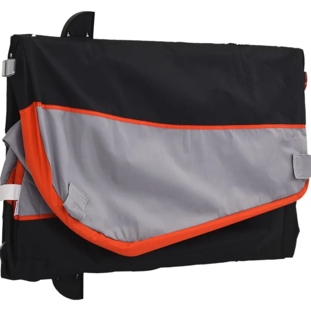 vidaXL Remolque para bicicleta hierro negro y 30 kg Naranja Discount