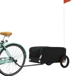 vidaXL Actividades Al Aire Libre-Remolque para bicicleta hierro 30 kg