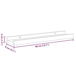 vidaXL Estanterías-Repisa para marcos de fotos 2 uds MDF 40x9x3 cm