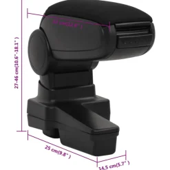 vidaXL Piezas Y Accesorios Para Vehículos-Reposabrazos para coche ABS negro 14,5x32x(27-46) cm