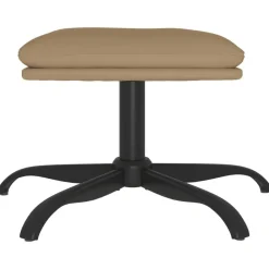 vidaXL Reposapiés de cuero sintético color 60x60x36 cm Capuchino Outlet
