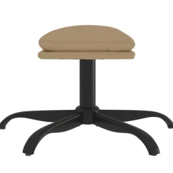 vidaXL Reposapiés de cuero sintético color 60x60x36 cm Capuchino Outlet