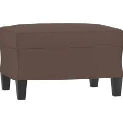 vidaXL Reposapiés de cuero sintético marrón 60x50x41 cm Marr&oacute;n Discount
