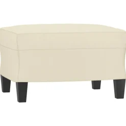 vidaXL Otomanas-Reposapiés de cuero sintético 60x50x41 cm
