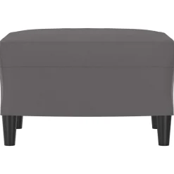 vidaXL Otomanas-Reposapiés de cuero sintético 60x50x41 cm