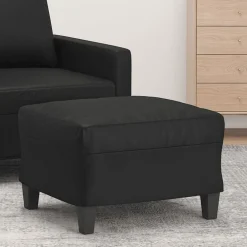 vidaXL Reposapiés de cuero sintético 60x50x41 cm Negro Online