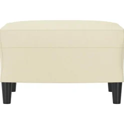 vidaXL Reposapiés de cuero sintético 60x50x41 cm Crema New
