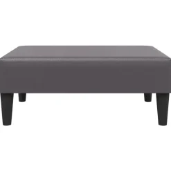 vidaXL Reposapiés de cuero sintético 77x55x31 cm Gris Sale