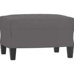 vidaXL Reposapiés de cuero sintético 60x50x41 cm Gris Online