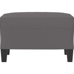 vidaXL Reposapiés de cuero sintético 60x50x41 cm Gris Online