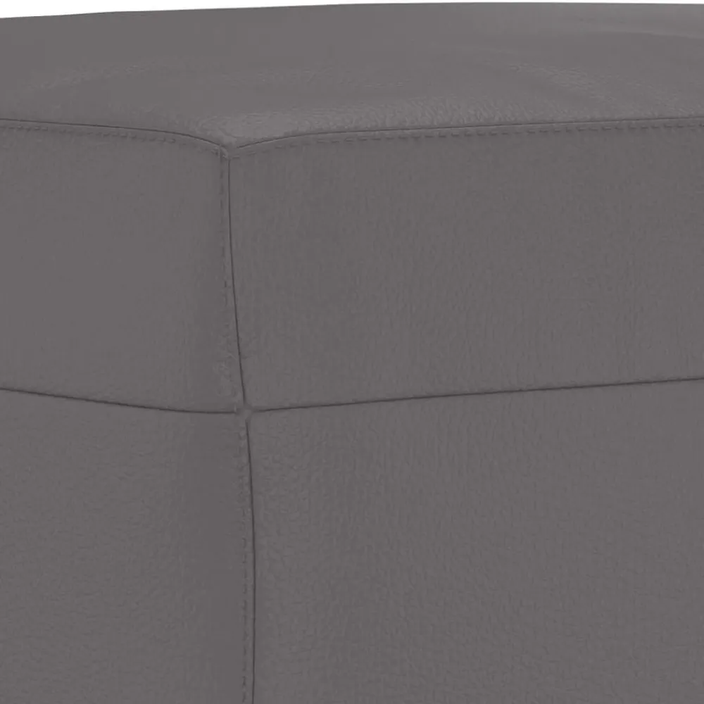 vidaXL Reposapiés de cuero sintético 60x50x41 cm Gris Online