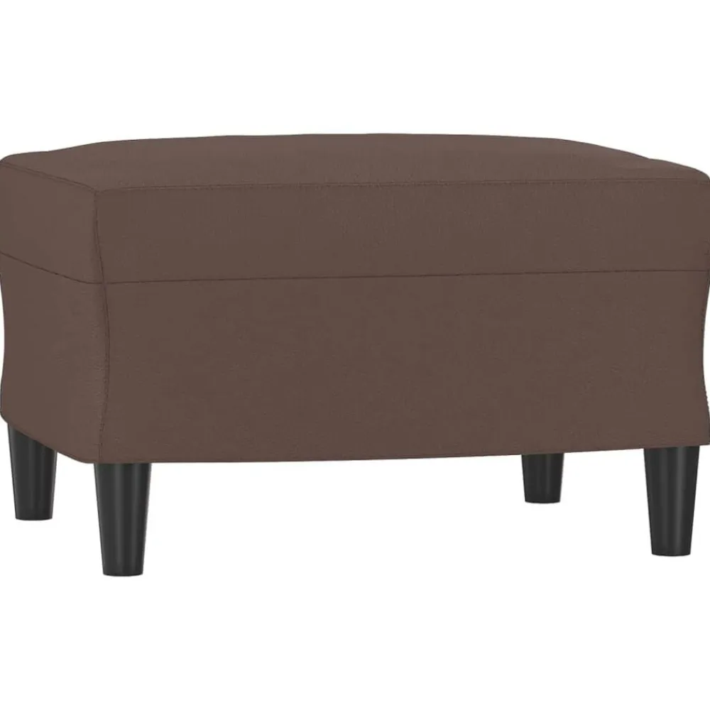 vidaXL Reposapiés de cuero sintético marrón 60x50x41 cm Marrón Sale