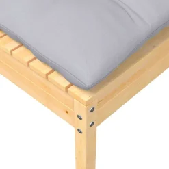 vidaXL Reposapiés de jardín con cojín madera maciza de pino gris Marr&oacute;n y gris Best
