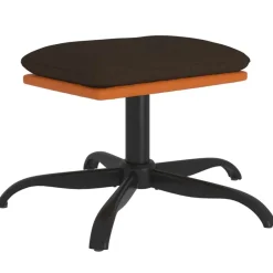 vidaXL Otomanas-Reposapiés de tela y cuero sintético marrón 60x60x36 cm