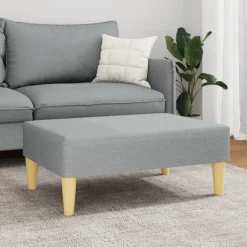 vidaXL Reposapiés de tela 77x55x31 cm Gris claro Best