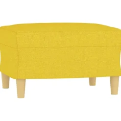 vidaXL Reposapiés de tela 60x50x41 cm Amarillo claro Online