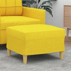 vidaXL Reposapiés de tela 60x50x41 cm Amarillo claro Online