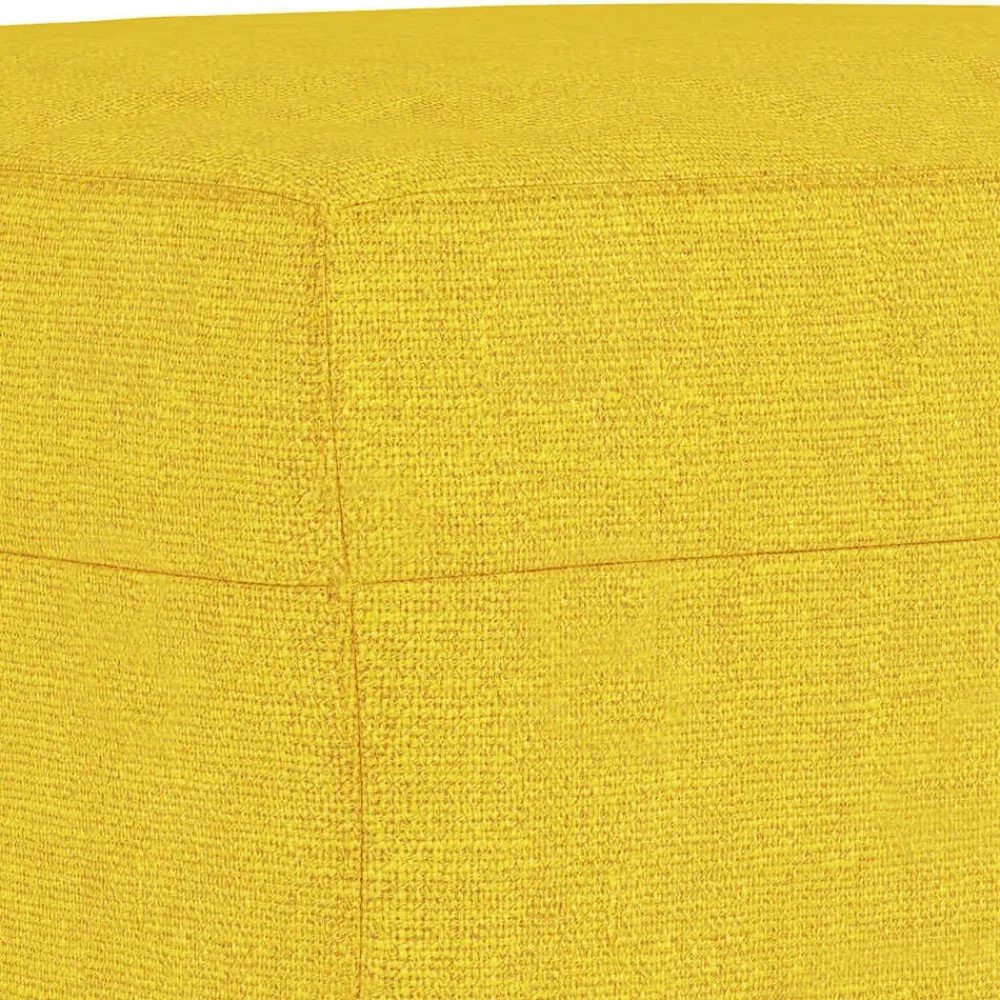 vidaXL Reposapiés de tela 60x50x41 cm Amarillo claro Online