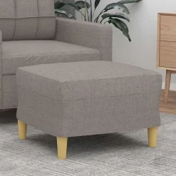 vidaXL Reposapiés de tela gris taupe 60x50x41 cm Taupé